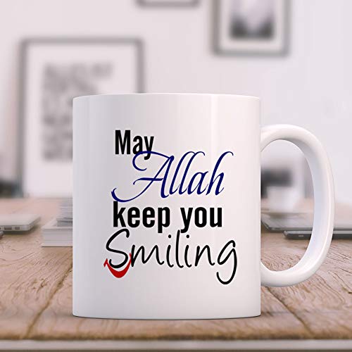 May Allah Keep you Smiling Islamic Printed Mug everyday blessing. Islamic mug Morning coffee mug Muslim gift, Novelty Eid gift, Islamic gift ideas for Her and him