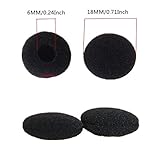 Lsgoodcare 50Pcs Soft Foam Earbud Headphone Ear Pads Replacement Sponge Covers Tips Foam Cushions Pad Protector Earplugs for Earphone Headset Earpiece MP3 MP4 Moblie Phone, Diameter 18MM, Black Color