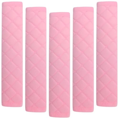 tecooller Car Seat Belt Cover Pad, 5 Pcs, Seatbelt Covers for Car Accessories, Soft Material, Car Seat Strap Pads, Pink 10.63 inches, Applicable for All Vehicles, Comfort for Neck Shoulders (5-Pink)