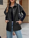 Ladyful Womens Oversized Leather Vest Sleeveless Faux Leather Jacket Motorcycle Biker Vest Coat Outerwear