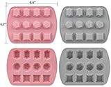 Nicunom 6 Pack Silicone Gem Shapes Candy Molds, 12 Cavity Diamond Cube Tray for Making Jelly, Candy, Chocolate, Cake Decorating, Ice Molds, Soap, Crafting