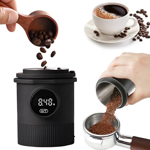 Ubyyddo Coffee Dosing Cup with Scale - Rechargeable Espresso Scale 0.1g Precision, 304 Stainless Steel Coffee Scale Coffee Grinder Powder Cup Compatible with 58mm Portafilter