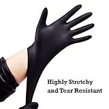 TitanFlex Disposable Nitrile Exam Gloves, 6-mil, Black, Medium 100-ct Box, Heavy Duty Disposable Gloves, Cooking Gloves, Mechanic Gloves, Latex Free Gloves, Food Safe Rubber Gloves for Food Prep