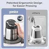 Ganiza Food Processor, 2-Speed Food Chopper Meat Grinder with 8 Cup Stainless Steel & 8 Cup Glass Bowls, Upgraded Button & Smart Overheat Protection Light - Includes Clean Brush, 2 Sets of Blades