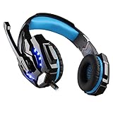 KOTION EACH G9000 Over Ear Gaming Headphones with Mic and LED (Black/Blue) Compatible with PC, iPad, iPhone, Tablets, Mobile Phones