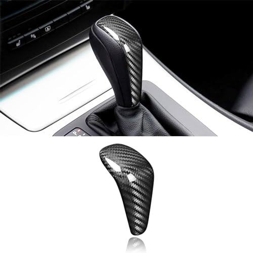 BLAKAYA Compatible with Carbon Fiber Gear Shift Knob Cover Automotive Shift Lever Modified Decoration for BMW E81 E82 E87 E88 E90 E91 X1 E84 Z4 E89 (Black)