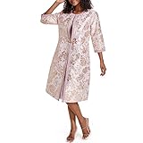 Women's Two Piece Dress Church Suits Mother Gift Special Occasion Wedding Party Jacquard Embroidery Long Jacket Church Set Pink