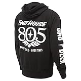 FASTHOUSE 805 OG Hooded Zip Up (Black, X-Large)