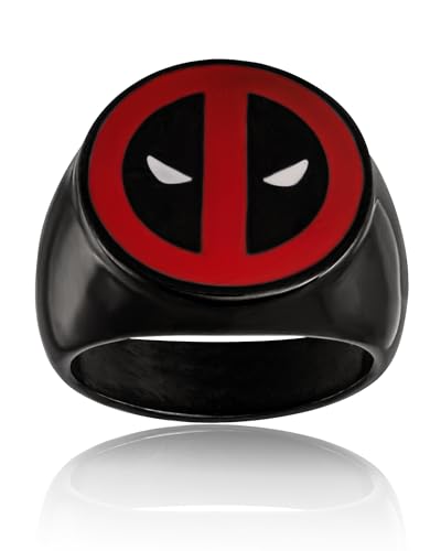 Marvel Deadpool Ring - 316L Stainless Steel, Men's Jewelry, Size 10