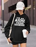 Tstars It's an Anime Thing You Wouldn't Understand Hoodies for Women Teen Girls Manga Novelty Pullover Hoodies Black