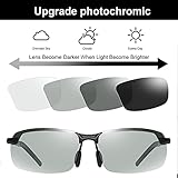 YIMI Polarized Photochromic Driving z87 Sunglasses For Men Day and Night safety glasses (Black Frame)