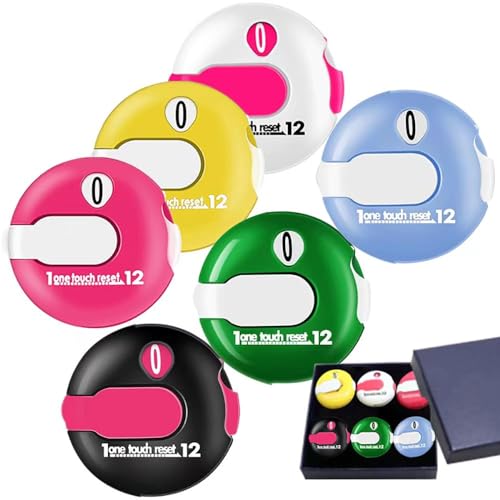Flogolf Golf Stroke Counter - 1.2 inch Score Counters with Touch Reset and Clip Attachment for Scorekeeper Gloves （6 Colors Randomly Delivered） (6)