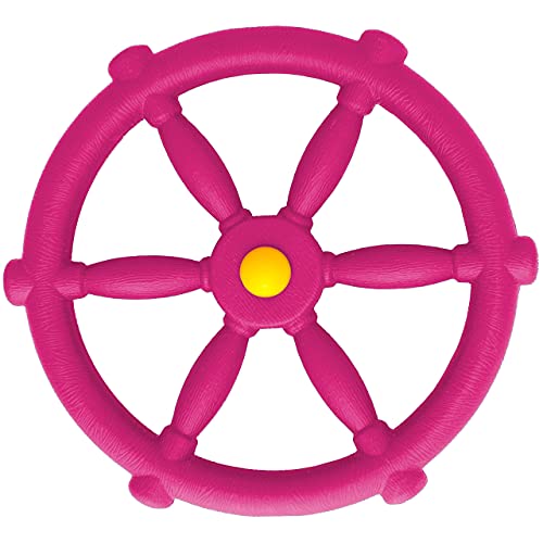 Jungle Gym Kingdom Swing Set Accessories - Pirate Ship Steering Wheel for Kids Outdoor Playhouse, Treehouse & Backyard Playset - Playground Equipment (Pink)