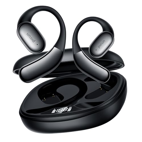 Picun Open Ear Headphones Wireless Bluetooth 5.4, Wireless Earbuds with Earhooks, HiFi Stereo, IP54 Waterproof, Built-in Microphone, 30H Playtime, Fast Charging, Sports Earphones for iPhone & Android