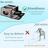 IC ICREATE.X Large Cat Carrier with Litter Box for Car Travel, Pet Carrier Bag 2-in-1，Double Cat Travel Transport Carrier for Long Distance, Collapsible Dog Crate, Cat Bag for Kitten 2 Cats