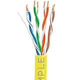 Cmple - Cat5e Ethernet Cable 1000ft Gigabit Network Cat 5e Bulk Unshielded Twisted Pair (UTP), Solid 24AWG CMR 350 MHz Yellow