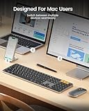 ProtoArc Backlit Bluetooth Keyboard and Mouse for Mac, KM100-A Full Size Wireless Keyboard Mouse for Mac, Multi-Device Rechargeable Keyboard for MacBook Pro/Air, iMac, iPhone, iPad, Space Gray