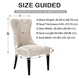 SANOCAY Set of 4 Beige Velvet Wingback Chair Cover Slipcover Strength Removable Washable Reusable Armless Protector Cover for Dining Room Banquet Home Decor (Beige, Set of 4)