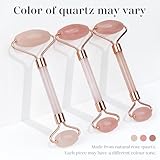 BAIMEI IcyMe Jade Roller & Gua Sha, Face Roller Redness Reducing Skin Care Tools, Self Care Pink Gift for Men Women, Massager for Face, Eyes, Neck, Relieve Fine Lines and Wrinkles - Rose Quartz