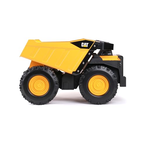 CAT Construction Toys, Mighty Steel Dump Truck 20” – Real Steel Body, Working Dump Bed, Oversize All-Terrain Wheels, Heavy-Duty Construction Vehicle for Indoor & Outdoor Play, Kids Ages 3 +