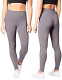 SATINA Women's Peach Skin Leggings - High Waisted Leggings for Plus Size - Lilac Gray