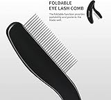 Docolor Foldable Eyelash Comb Separator Folding Lash Comb Eyebrow Mascara Applicator Eyelash Definer Arc Designed Cosmetic Brushes Tool