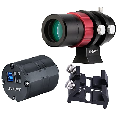 SVBONY SV305 Pro Telescope Camera, 1.25 inches Astronomy Guiding Camera, Bundle with Universal Dovetail Base, and SV165 Mini Guide Scope 30mm F4 Guide Scope, for Astrophotography