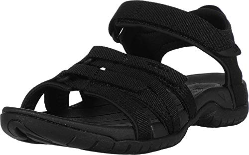 Teva Women's Tirra Sandal, Black/Black, 8.5