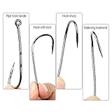 Fishing Hooks Saltwater 200-600pcs/ Box Barbed Fishing Hooks Carp Single Fishihook Set 3#-12# Fly Fishing Accessories Carbon Steel Jig Sea Hooks Fishing Valentines Gift(600pcs)