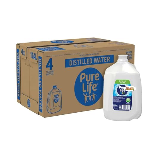 ShahCo Pure Life Distilled Water, 1 Gallon/3.79 Liters Jugs (4 Pack)