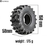 Chanmoo 2.2 RC Crawler Tires Soft Rubber Mud Snow Swamper Tyres OD 150mm For 1/10 RC Rock Crawler Car Axial SCX10 90047 D90 TF2 Tamiya CC01 Traxxas TRX4 2.2 inch Beadlock Wheel Rims 4PCS