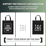 JEOHLORY discount promos custom reusable grocery tote bags - 50 pack - personalized logo, text - large (One color printing, Customized Black)