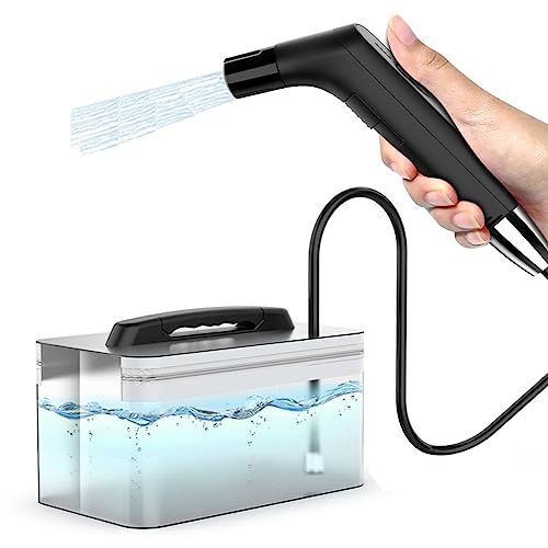 Portable Travel Bidet Electric Rechargeable Handheld Personal Bidet Sprayer for Personal Cleaning for Toilet with 2.3 liters Water container (Black)