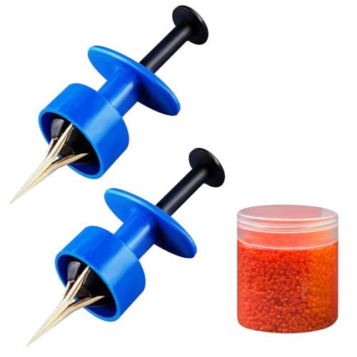 Pellet Bait Bands, 2PCS Pellet Bander Tool Fishing Lures Tool with 2MM 20000 Rubber Rings for Outdoor Fishing Bait