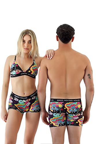 MIKKEL HOLLINS Matching Underwear for Couples - Mens Boxer Briefs With Fly - Cosmic Love Design - Ultra Soft Tencel Boxers For Men - Moisture Wicking - Anti Chafing Men's Underwear (Cosmic)(Large)