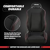 NRG RSC-200 Type-R Universal Reclinable Racing Seats, Driver and Passenger Side, Set of 2, Black