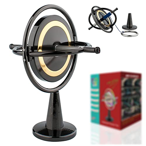 DjuiinoStar Heavy Duty Gyroscope (Solid Metal Rotor): Sturdy and Stable (Provides Good Gaming Experience)! High-End Office Toy, Addictive Science Gear DG-5PRO-06