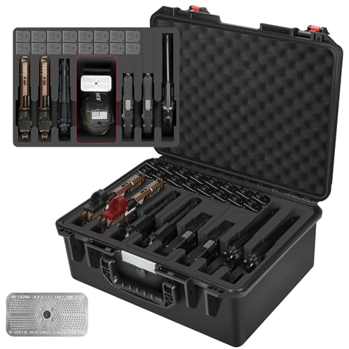 Gun Pistol Case for Mutil Handguns - Holds Multiple Hand Guns Case & Magazines, Pre-cut Waterproof TSA Carrying Case for Pistols, Storage Box for Beretta, for Smith and Wesson, for Glock, for Revolver