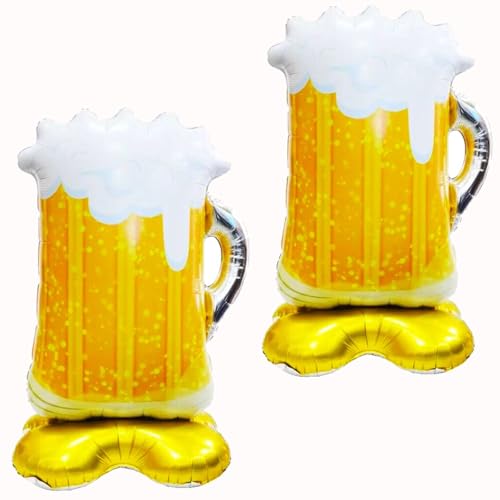 38.5 * 58.3inch Beer Balloons/Standing Beer Mug Balloons suitable for beer festivals Father's Day summer outdoor picnics birthday party decoration 2pcs