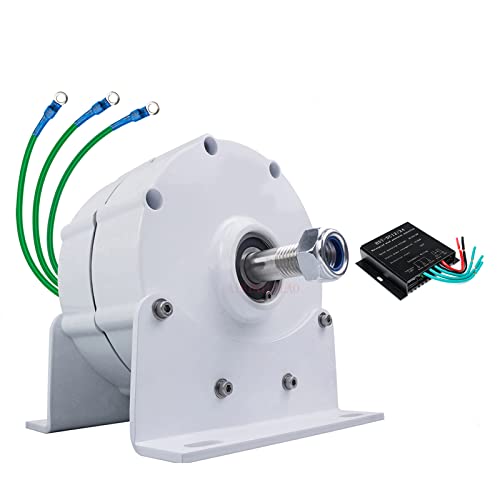 AISINILALAO 12V 24V 48V 3 Phase Permanent Alternator, 10000W Permanent Magnet Electric Motor Generator AC Permanent Magnet Motor for Windmill Generator System (with Base),12v