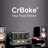 CrBoke Tube Amplifier, Stereo Vacuum Tube Class A/B Amplifier,Integrated Amplifier with Bluetooth 5.0,Subwoofer Output, Headphone Output, Record Player Phono Preamp and USB DAC