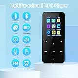 144GB MP3 Player - Music Player with Bluetooth 5.2 HiFi Sound Shuffle Single Loop FM Radio Built-in HD Speaker Voice Recorder Mini Design Ideal for Sport