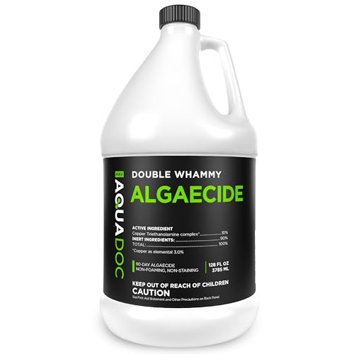 Copper Pool Algaecide for Swimming Pools - 128 oz - 90 Day Algaecide for Inground & Above Ground Pools, Helps Prevent & Remove Green, Mustard, Blue, Black Algae - AquaDoc
