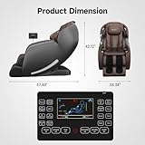 Real Relax Massage Chair Favor-06, Full Body Zero Gravity SL-Track Shiatsu Massage Recliner Chair with APP Control, Brown