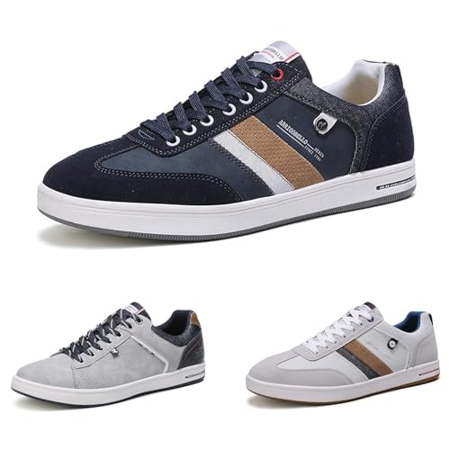 AX BOXING Mens Casual Shoes Fashion Sneakers Breathable Comfort Walking Shoes for Male(Navy Blue, Numeric_10_Point_5)