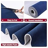 SBWLKJ Suede Fabric with 1/9"(3mm) Foam Backing 60" Wide by 120" Suede Material Car Headliner Upholstery Fabric Automotive RV Boat Home Ceiling Interior Replacement Repair DIY, Navy