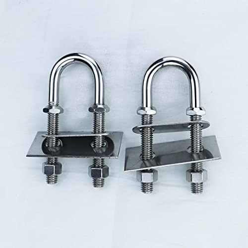 4 Inch Stainless Steel Marine Boat Stern Bow Eye Tie Down U Bolt (2PCS)