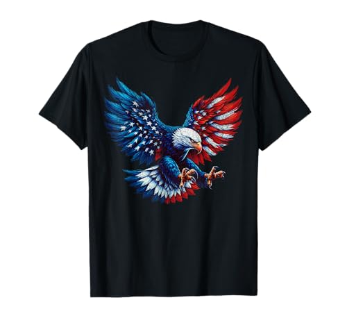 American Flag Bald Eagle Patriotic Eagle 4th of July USA T-Shirt