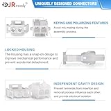 JRready ST6427 Power Connector 6 Pin (5 Matched Sets)，2.13mm Diameter Pin and Sockets 14-20 AWG，Compatible with Molex MLX Power Connector 6 Pin, 6.35mm Pitch,Free Hanging