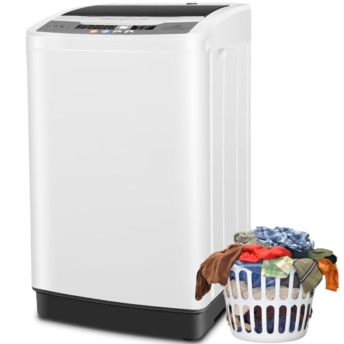 Nictemaw Portable Washing Machine, 20Lbs Capacity Full-Automatic Portable Washer Machine, 2.8Cu.ft Washer and Dryer Combo with 10 Programs 8 Water Levels Laundry Machine for Apartment, Dorms, RV
